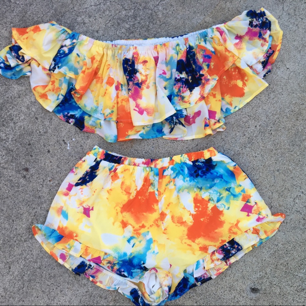 Multicolor two piece set
